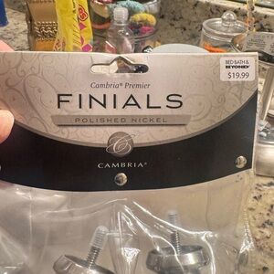 Cambria Polished Nickel Finials - Set